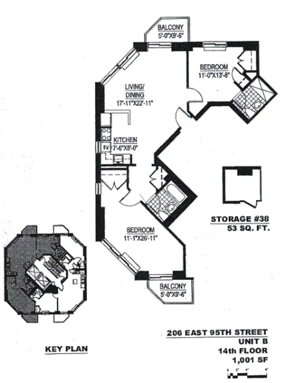 206 East 95th Street, 14B | floorplan | View 6