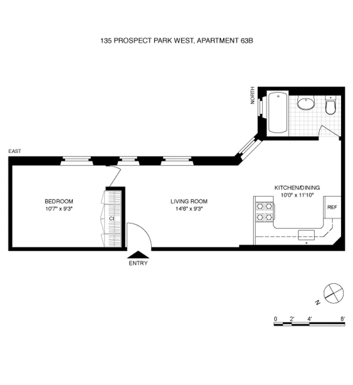 135 Prospect Park West, 63B | floorplan | View 5