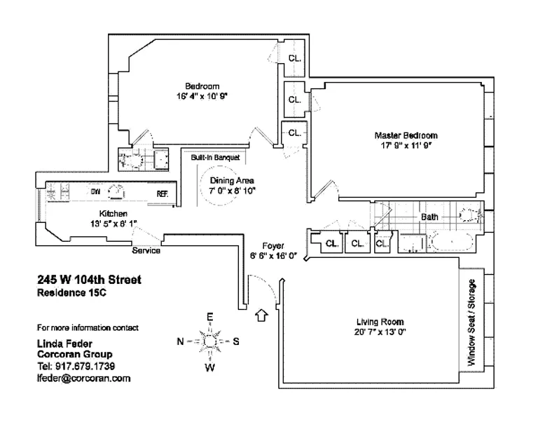 245 West 104th Street, 15C | floorplan | View 9
