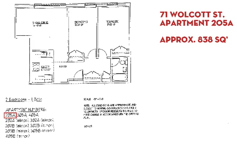 71 Wolcott Street, 205A | floorplan | View 5