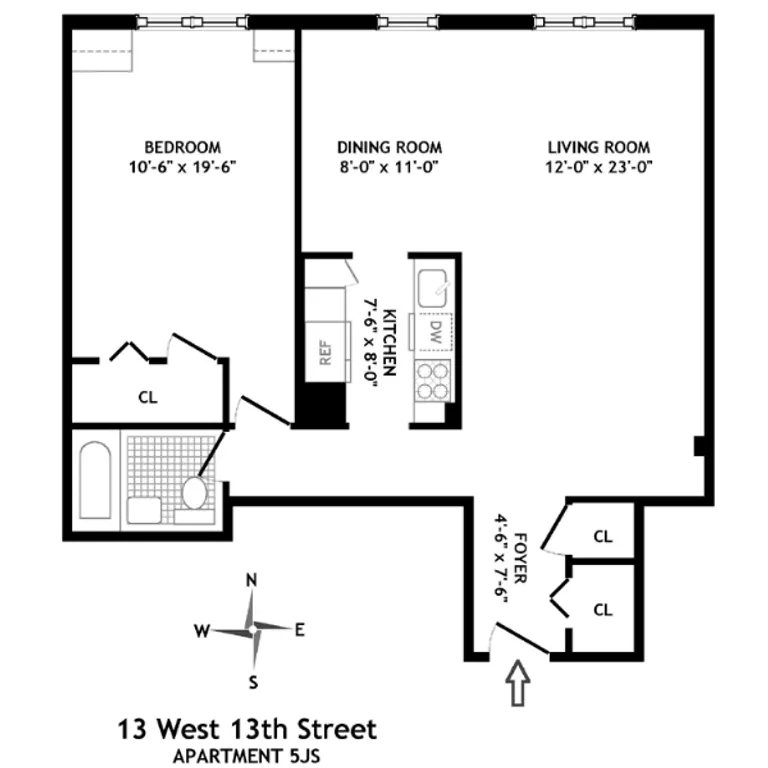 13 West 13th Street, 5JS | floorplan | View 4