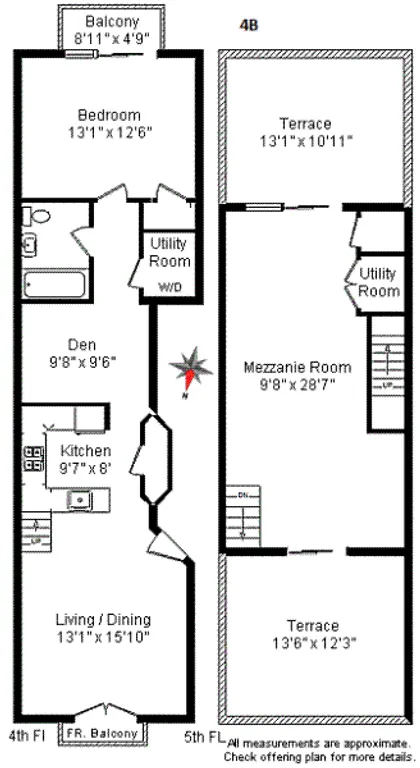 142 Clifton Place, 4B | floorplan | View 7