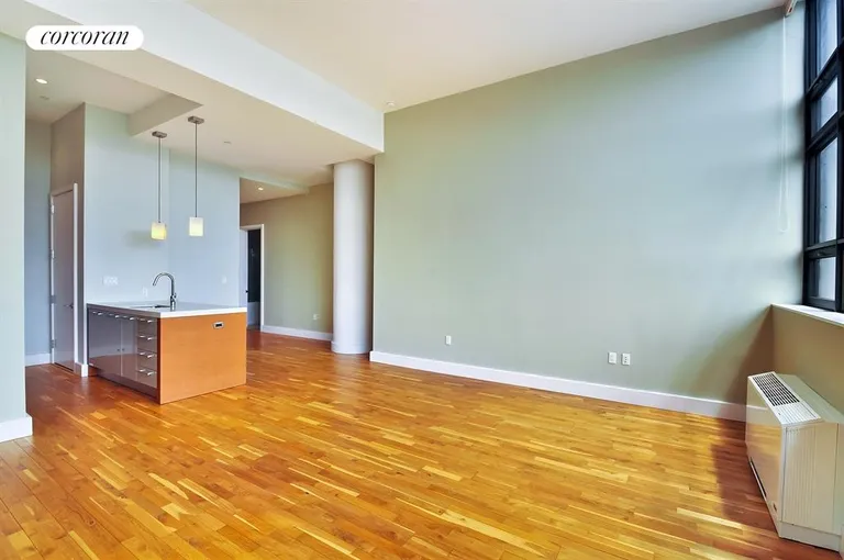 New York City Real Estate | View 360 Furman Street, 609 | Living Room Dining EMPTY | View 8