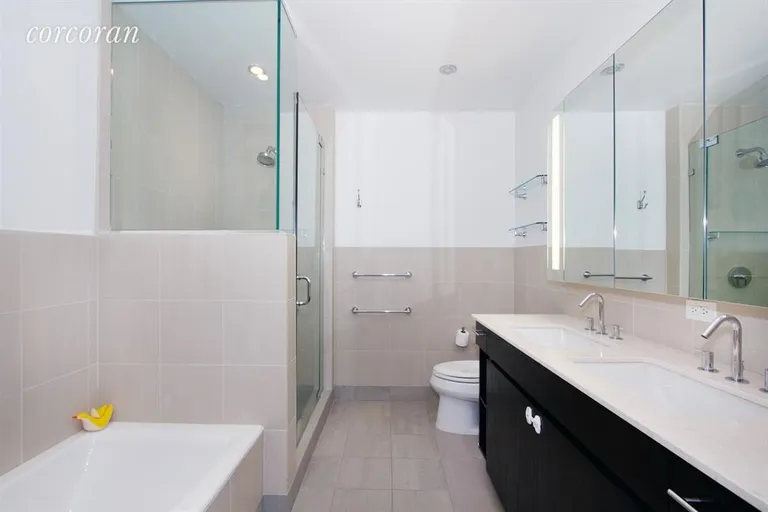 New York City Real Estate | View 1 NORTHSIDE PIERS, 8D | Master Bathroom | View 4