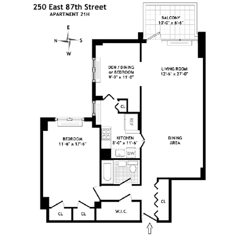 250 East 87th Street, 21H | floorplan | View 3