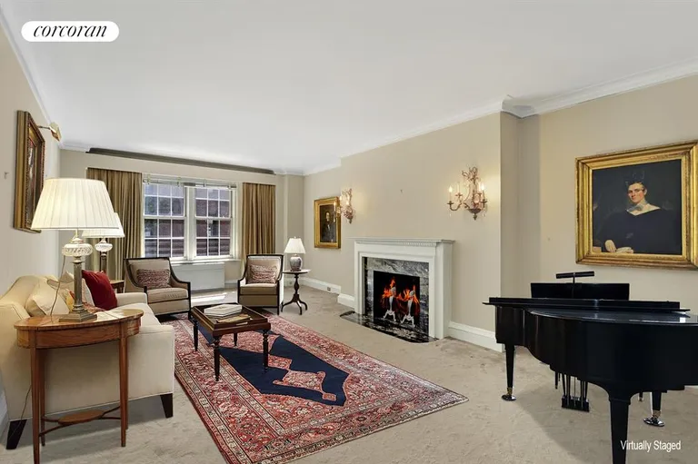 New York City Real Estate | View 1220 Park Avenue, 2C | Virtually Staged Living Room | View 2