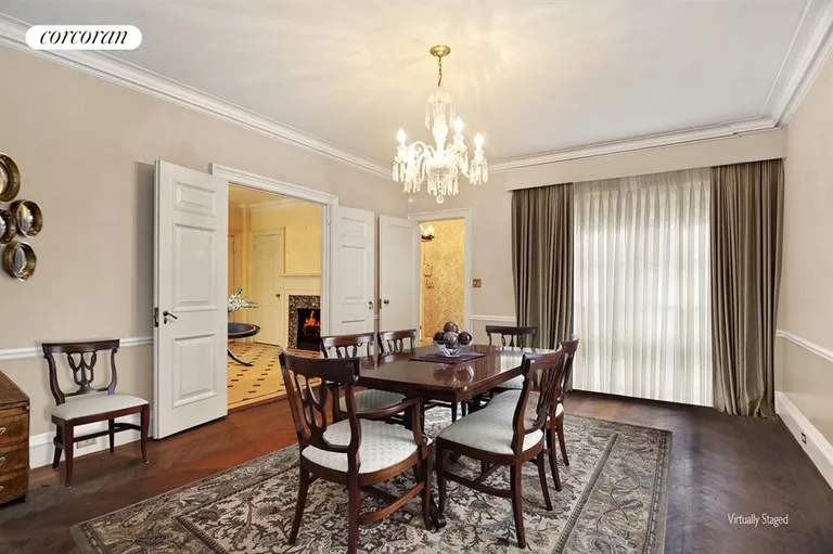 New York City Real Estate | View 1220 Park Avenue, 2C | Virtually Staged Formal Dining Room | View 4