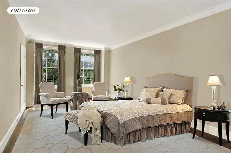New York City Real Estate | View 1220 Park Avenue, 2C | Virtually Staged Master Bedroom | View 6