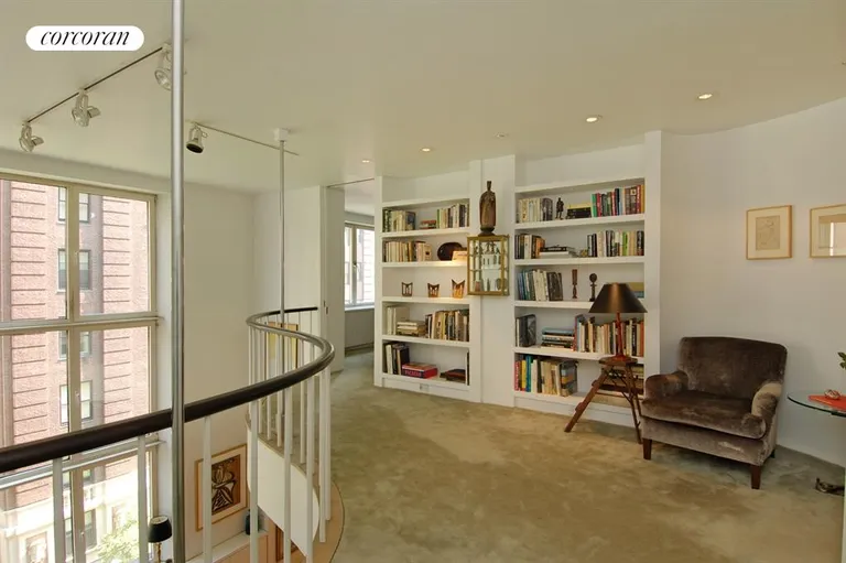 New York City Real Estate | View 2 West 67th Street, 6-7C | Serene library on the balcony | View 4