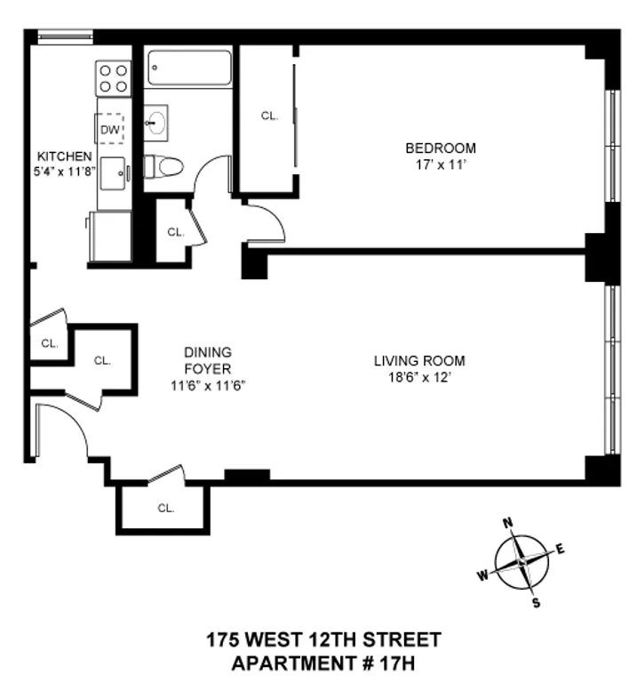 175 West 12th Street, 17H | floorplan | View 13