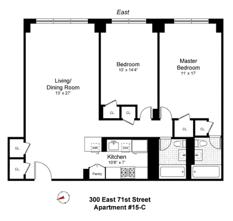 300 East 71st Street, 15C | floorplan | View 5
