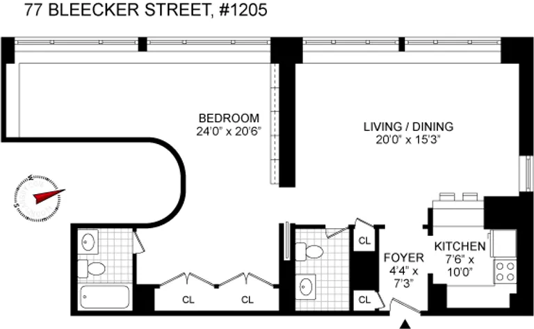 77 Bleecker Street, 1205W | floorplan | View 6