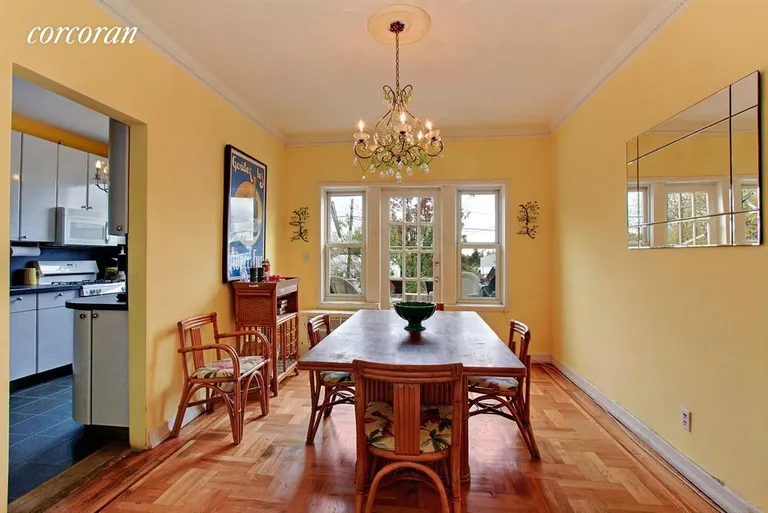 New York City Real Estate | View 72 Terrace Place | Dining Room with walk-out Terrace | View 3