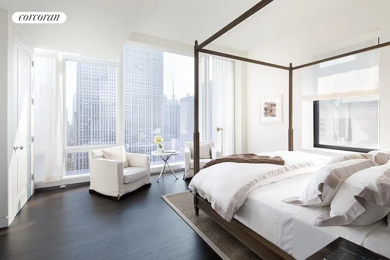 New York City Real Estate | View 20 West 53rd Street, 39B | Master bedroom with floor-to-ceiling windows | View 4