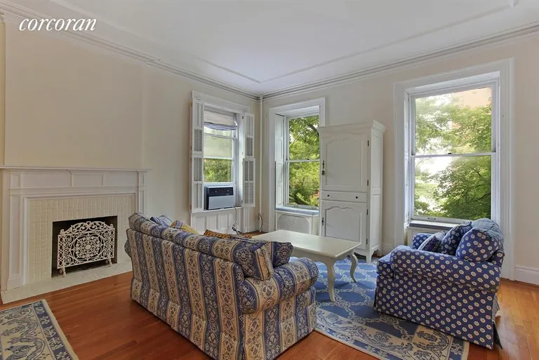 New York City Real Estate | View 25 Remsen Street, 4 | Living room with huge West and South facing window | View 2
