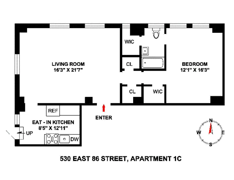 530 East 86th Street, 1C | floorplan | View 6