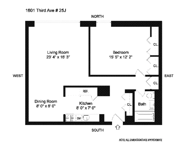 1601 Third Avenue, 25J | floorplan | View 6