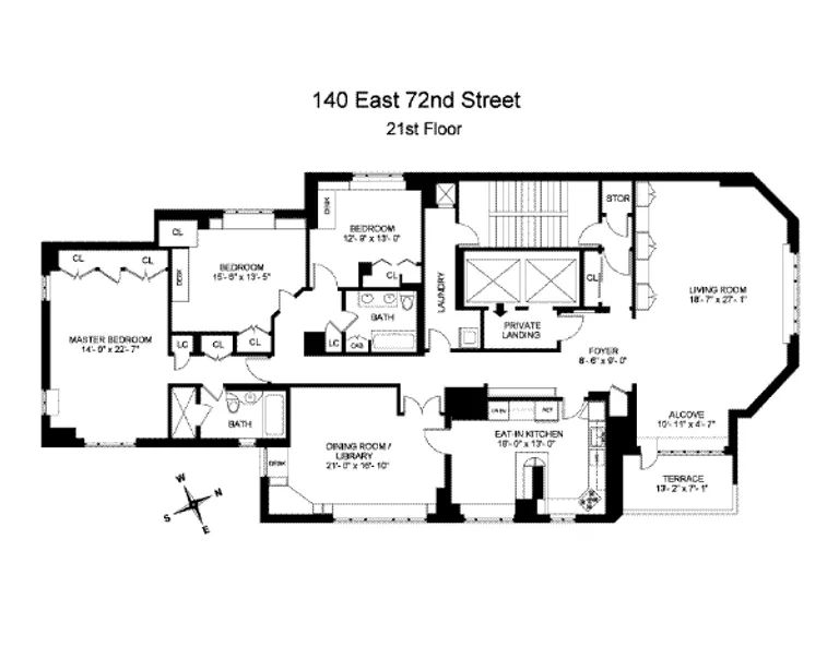 140 East 72nd Street, 21 FL | floorplan | View 17