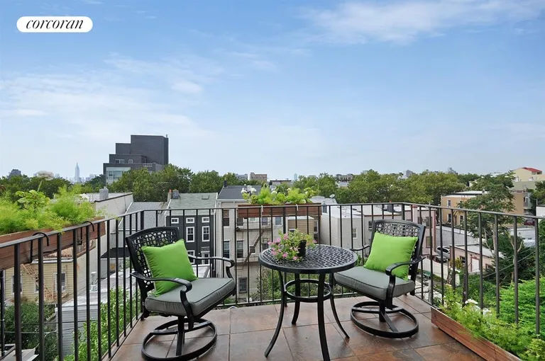 New York City Real Estate | View 39 Powers Street, 3B | Balcony off the living room, city views | View 6