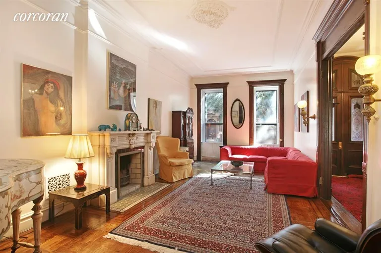 New York City Real Estate | View 45 Remsen Street | 9.5 foot windows open up the living room | View 2
