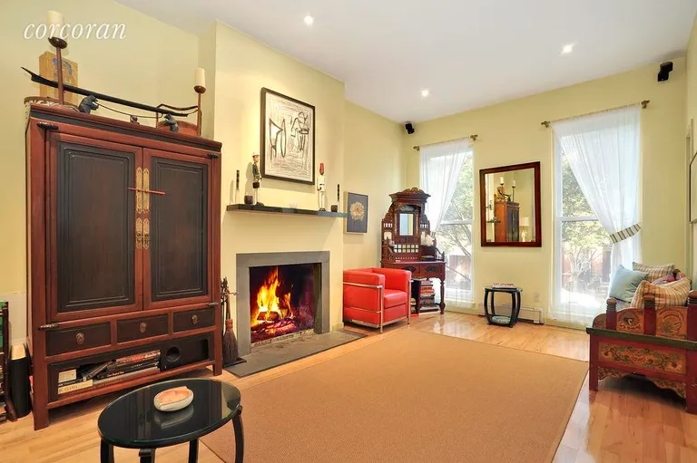 New York City Real Estate | View 30 Saint Marks Avenue | Living Room w/ Working Fireplace | View 4