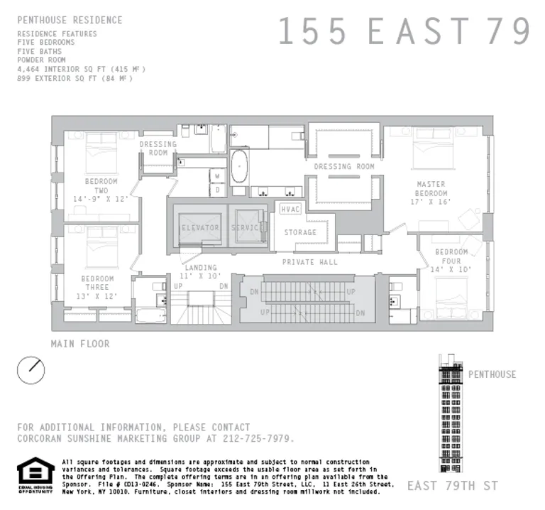 155 East 79th Street, PENTHOUSE | floorplan | View 12