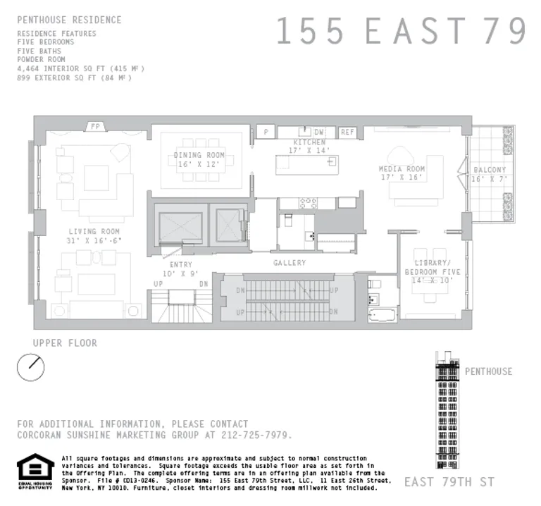 155 East 79th Street, PENTHOUSE | floorplan | View 13