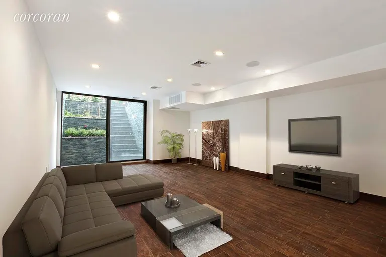New York City Real Estate | View 336 10th Street | Rec Room w/ Sliding Glass Door | View 7