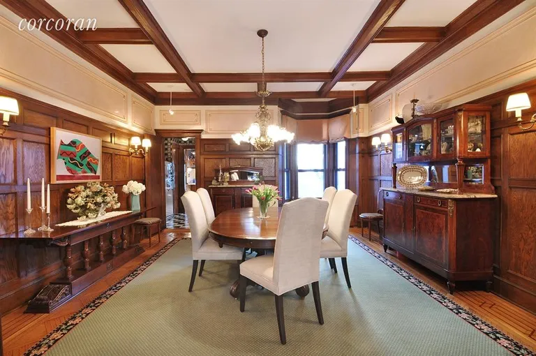 New York City Real Estate | View 619 3rd Street | Dining room with coffered ceilings | View 5