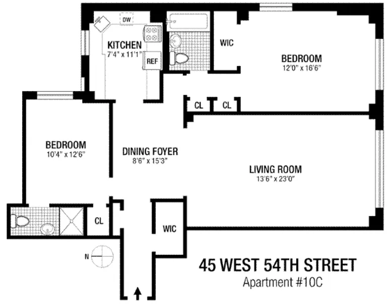 45 West 54th Street, 10C | floorplan | View 10