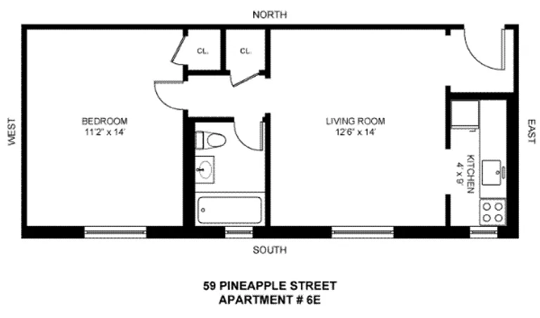 59 Pineapple Street, 6E | floorplan | View 6