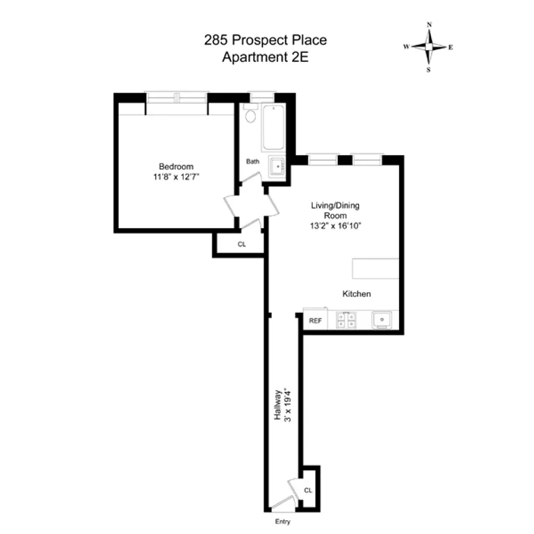 285 Prospect Place, 2E | floorplan | View 5