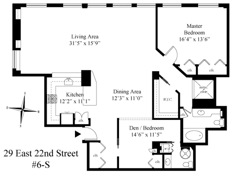 29 East 22nd Street, 6S | floorplan | View 7