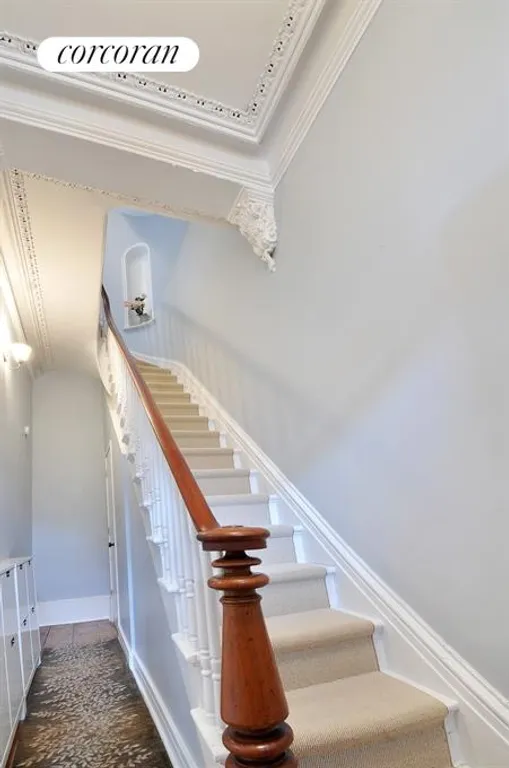 New York City Real Estate | View 71 Woodhull Street | Foyer/restored crown molding | View 5