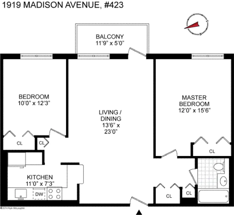 1919 Madison Avenue, 423 | floorplan | View 6