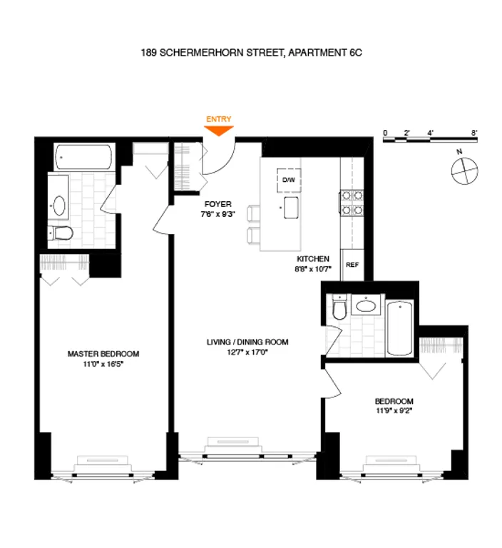 189 Schermerhorn Street, 6C | floorplan | View 6