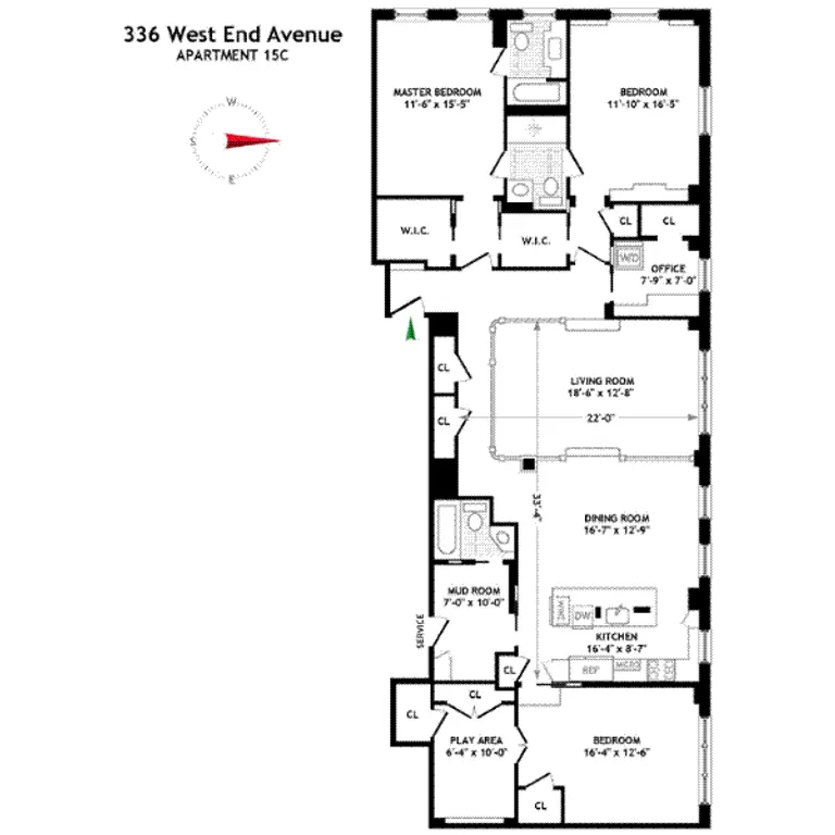 336 West End Avenue, 15C | floorplan | View 11