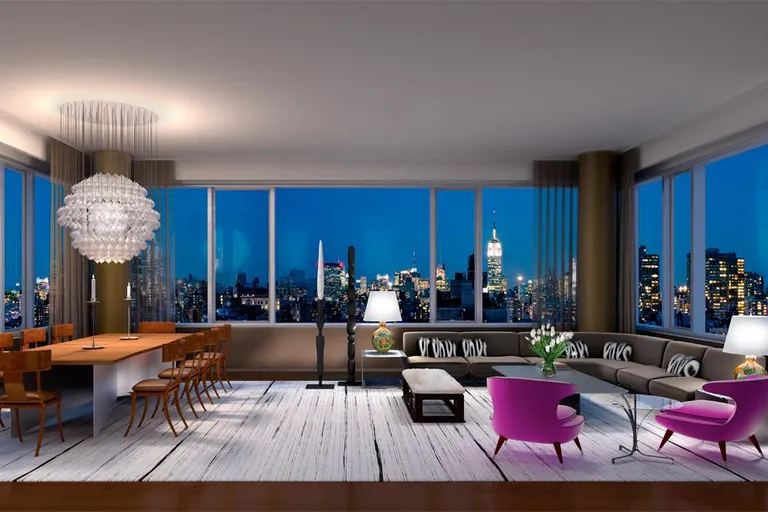 New York City Real Estate | View 350 West Broadway, PH | Lower Level Living Room | View 3