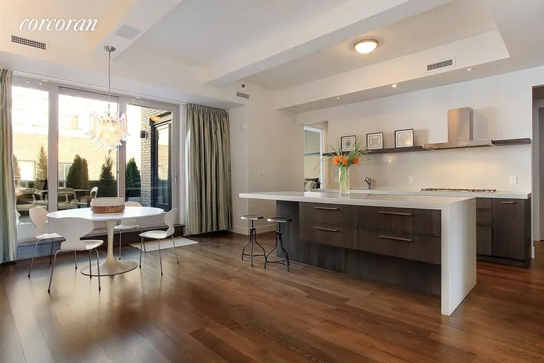 New York City Real Estate | View 316 East 22nd Street, PH1 | Dining/Kitchen Flows into the North Facing Terrace | View 4