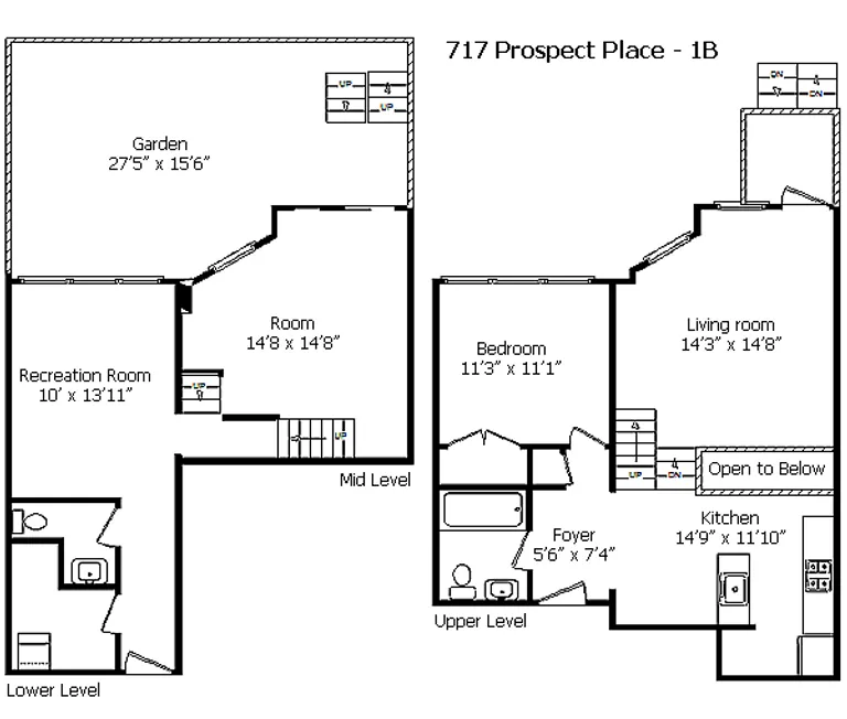 717 Prospect Place, 1B | floorplan | View 7