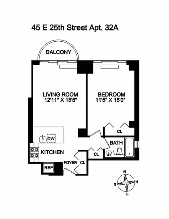45 East 25th Street, 32A | floorplan | View 14
