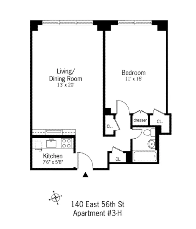 140 East 56th Street, 3H | floorplan | View 5