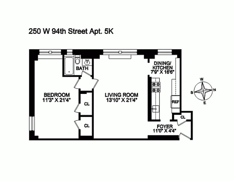 250 West 94th Street, 5K | floorplan | View 9
