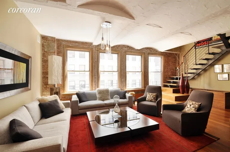 New York City Real Estate | View 21 Jay Street, 4E | Living Room with Barrel Vaulted Ceilings | View 2