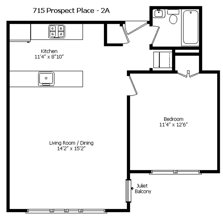 715 Prospect Place, 2A | floorplan | View 6