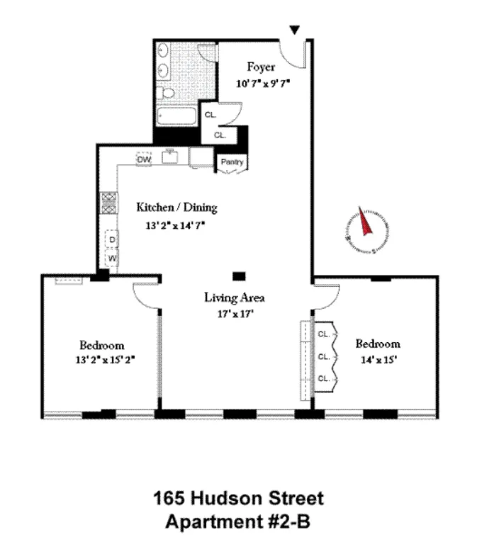 165 Hudson Street, 2B | floorplan | View 5
