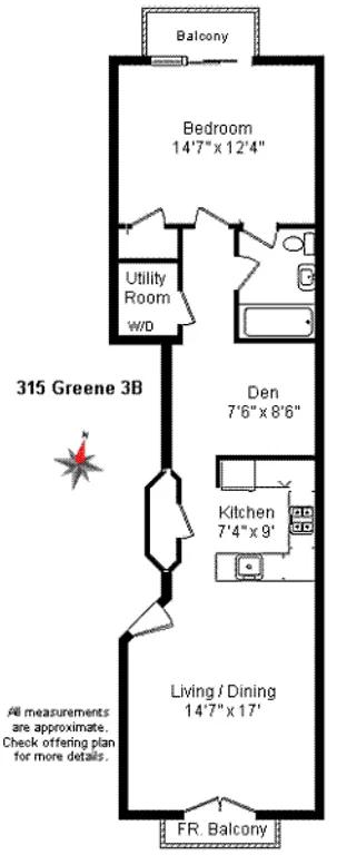317 Greene Avenue, 3B | floorplan | View 6