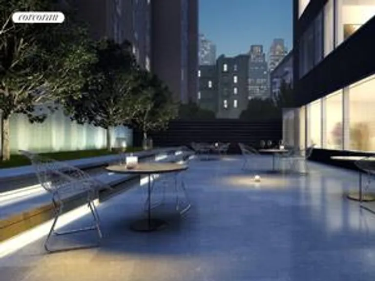 New York City Real Estate | View 425 West 53rd Street, 705 | Communal Garden Plaza | View 2
