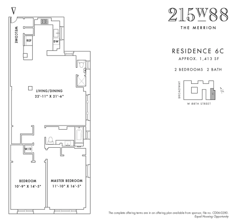 215 West 88th Street, 6C | floorplan | View 2