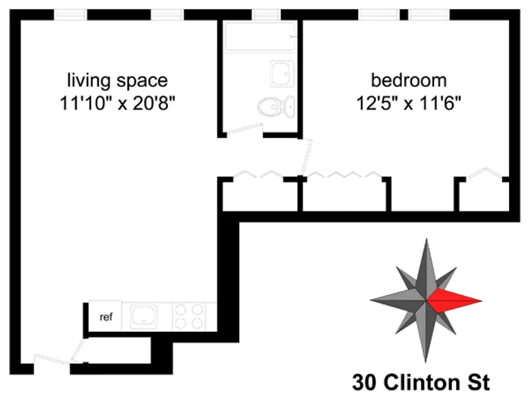 30 Clinton Street, 2F | floorplan | View 1